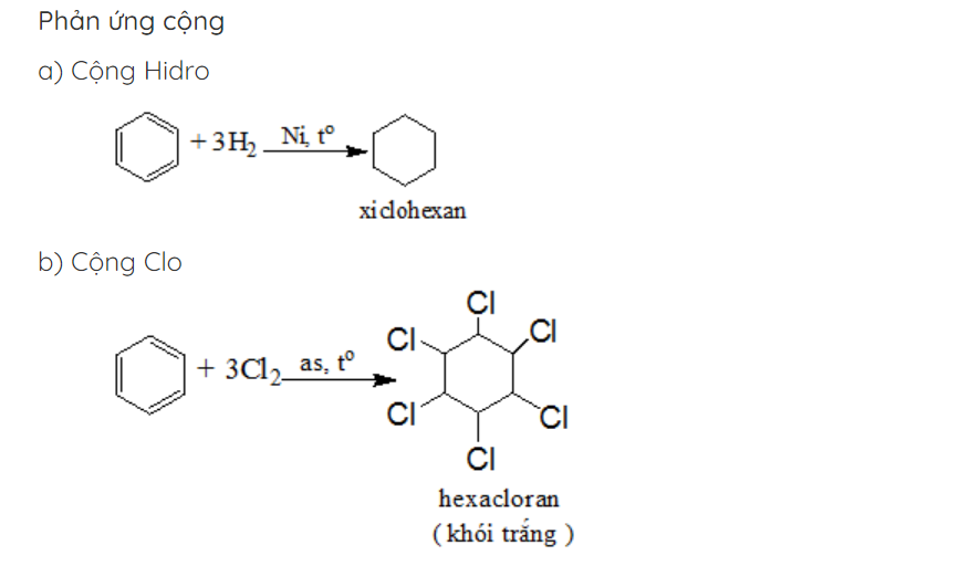 phản ứng cộng benzen - lý thuyết hóa hữu cơ