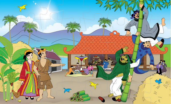 Bài văn mẫu kể lại truyện cổ tích Em bé thông minh bằng lời văn của em