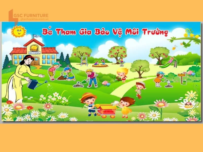 Mẫu pano trường học về tuyên truyền bảo vệ môi trường