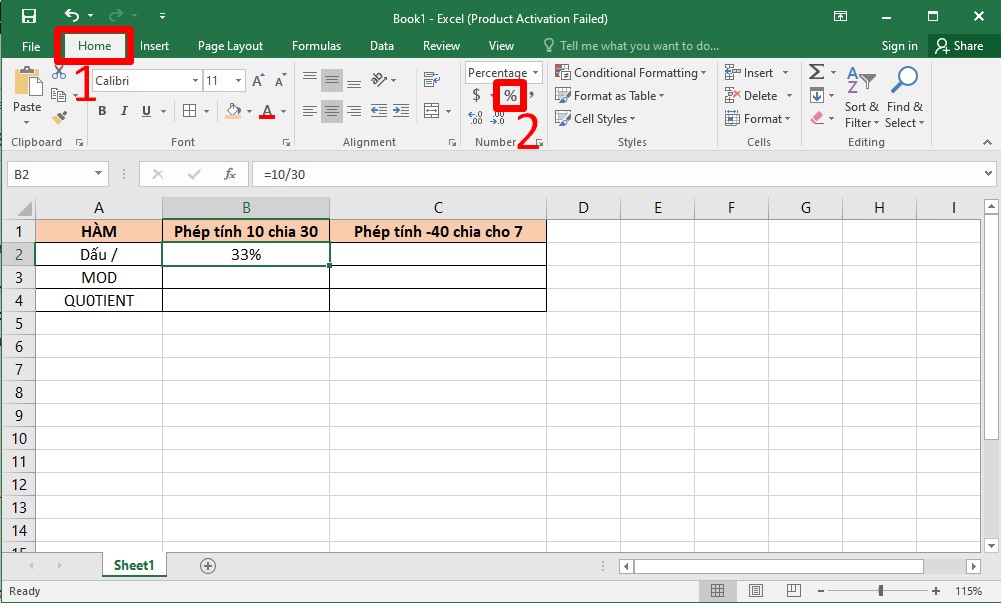 Cách hàm chia lấy phần nguyên trong Excel (hàm QUOTIENT) bước 4