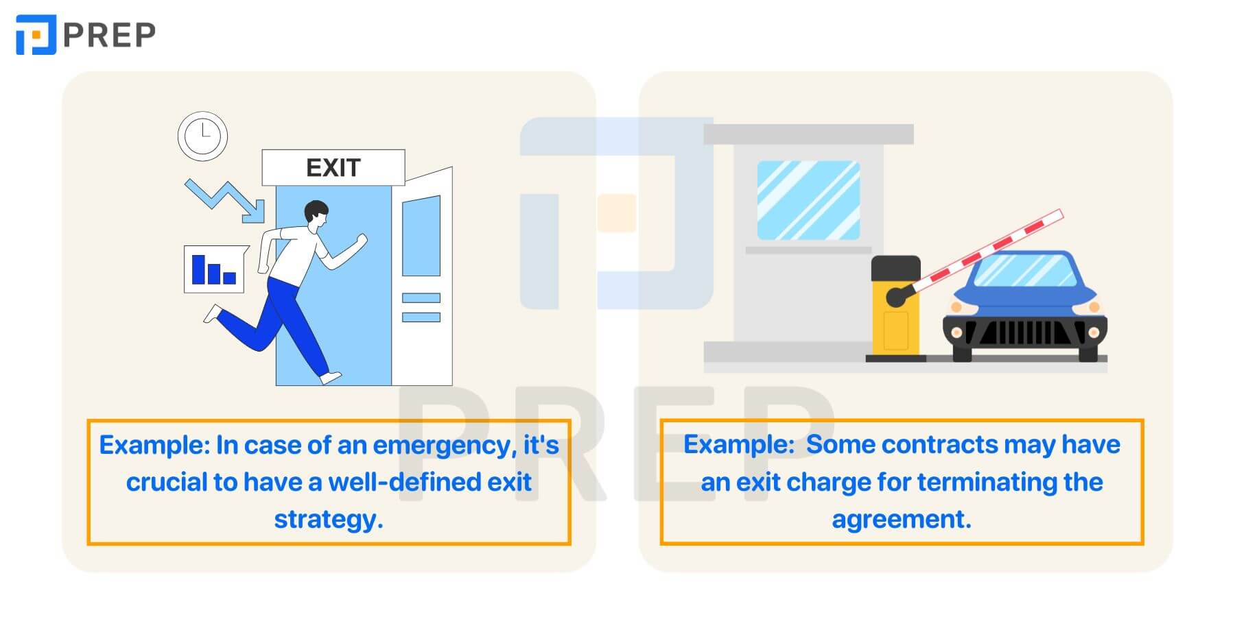 Từ và cụm từ đi kèm với Exit