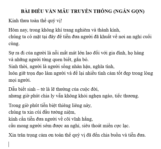 Điếu văn tang lễ