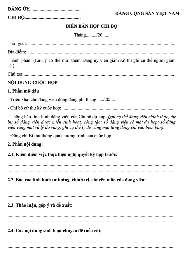 5+ Mẫu biên bản cuộc họp công ty chuẩn nhất 2026