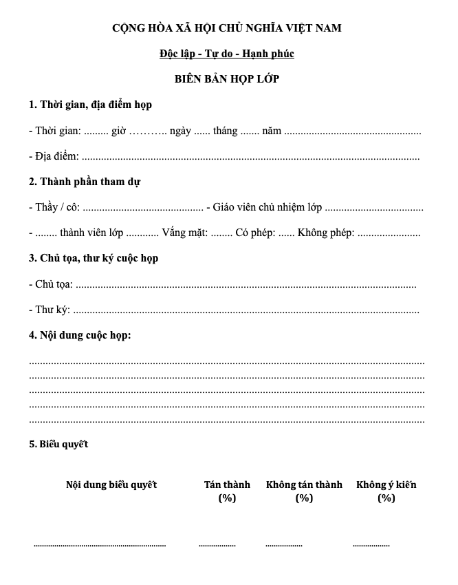 5+ Mẫu biên bản cuộc họp công ty chuẩn nhất 2026