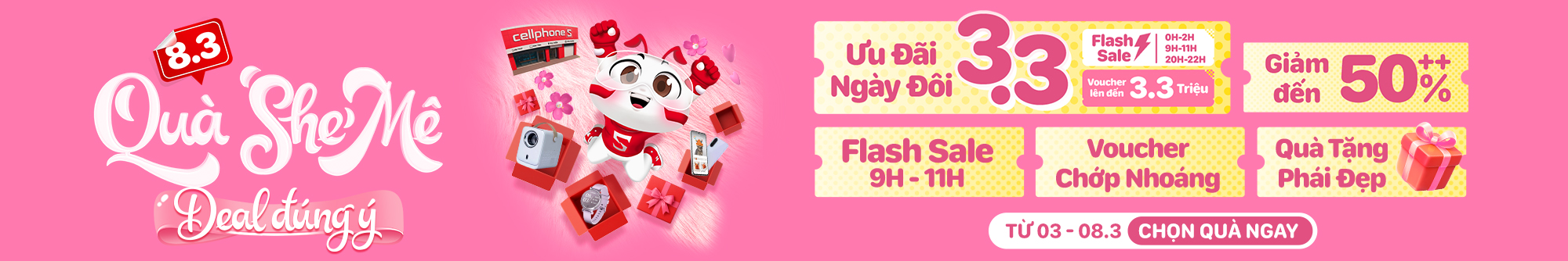 Săn sale quà 8/3 tại CellphoneS