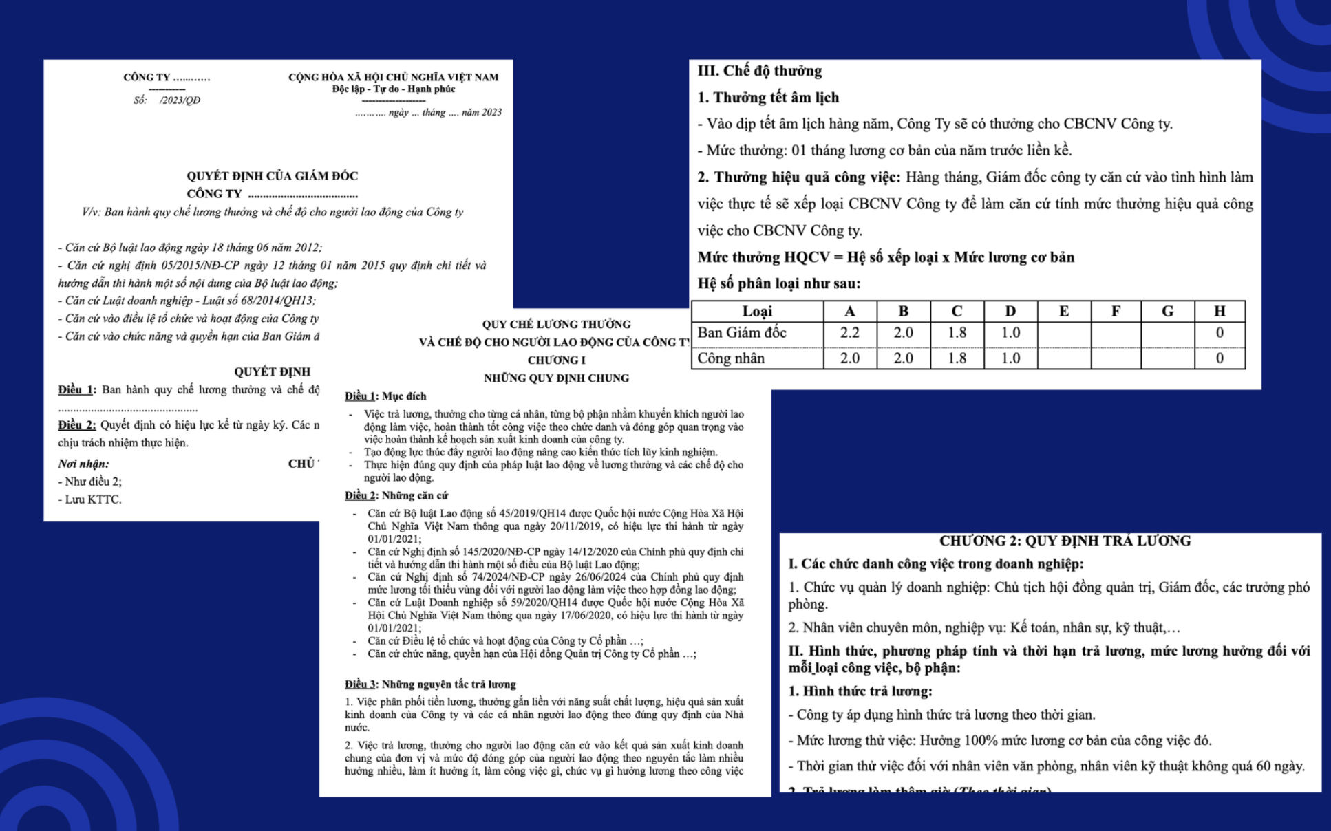 Bộ 9 mẫu quy chế lương, thưởng mới nhất cho mọi loại hình doanh nghiệp