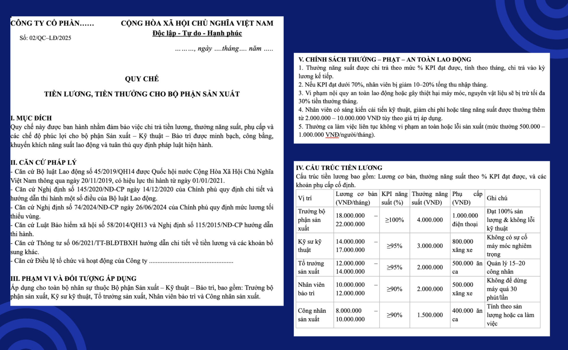 Bộ 9 mẫu quy chế lương, thưởng mới nhất cho mọi loại hình doanh nghiệp