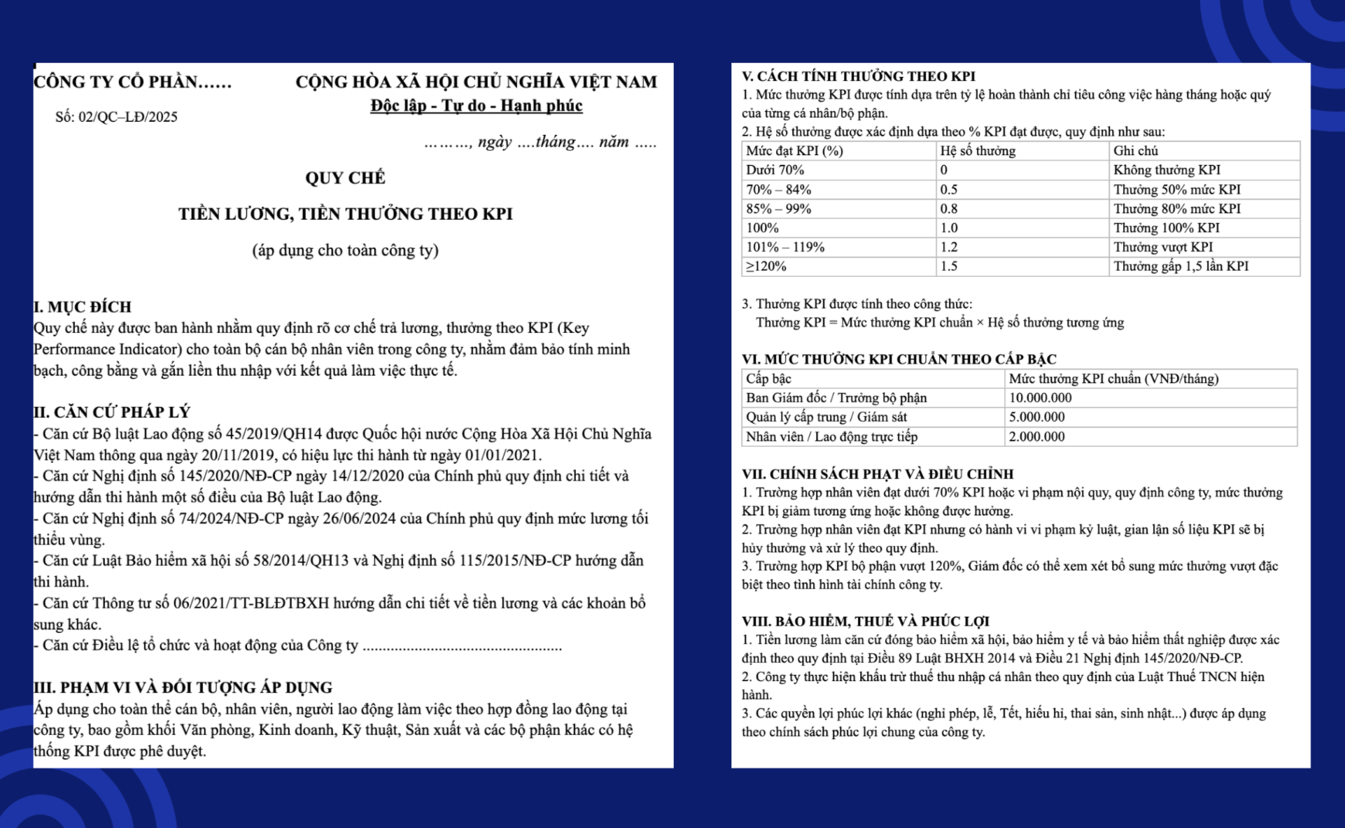 Bộ 9 mẫu quy chế lương, thưởng mới nhất cho mọi loại hình doanh nghiệp