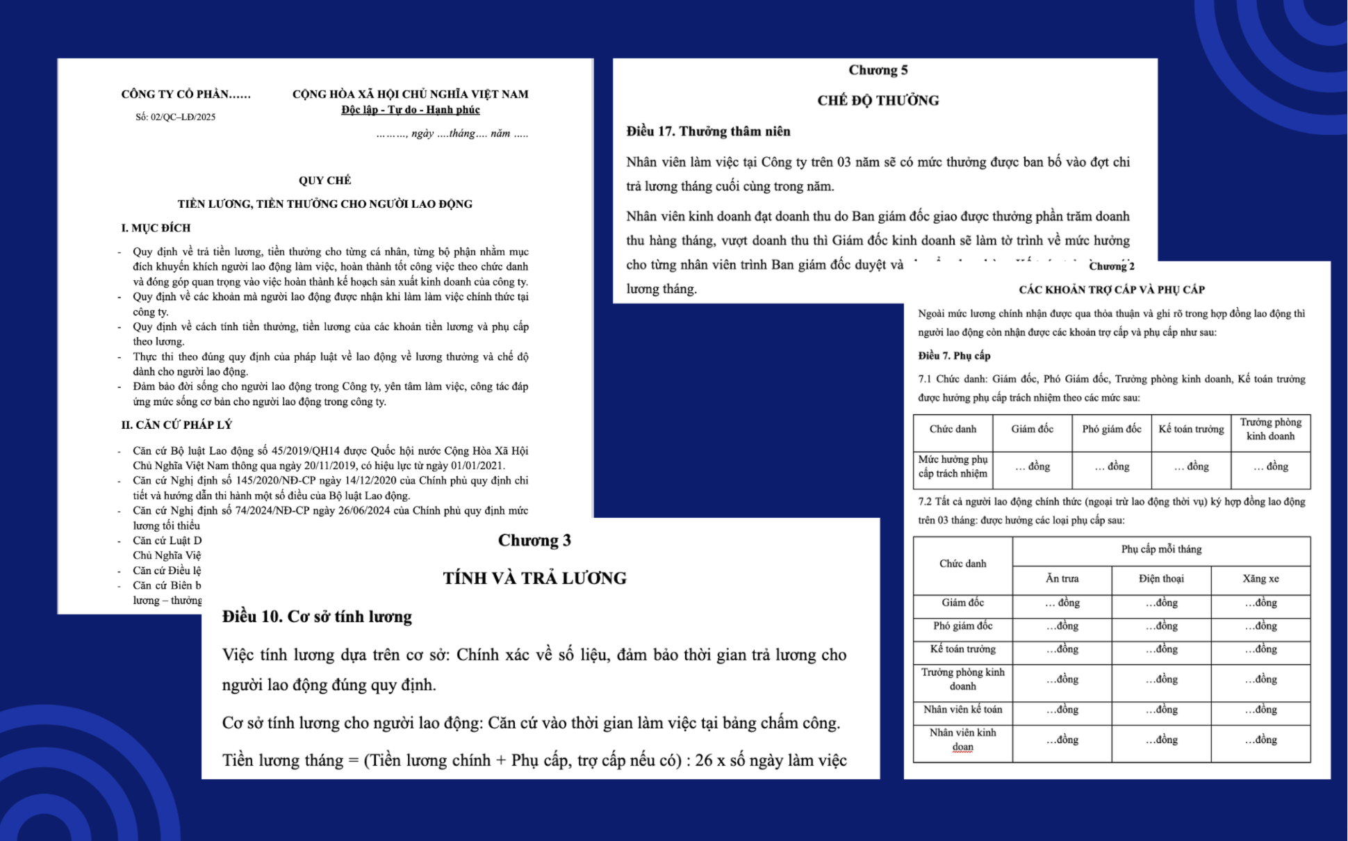 Bộ 9 mẫu quy chế lương, thưởng mới nhất cho mọi loại hình doanh nghiệp