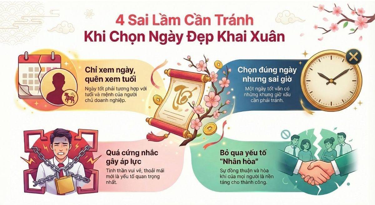 Những lưu ý quan trọng để tránh xui xẻo khi chọn ngày khai xuân