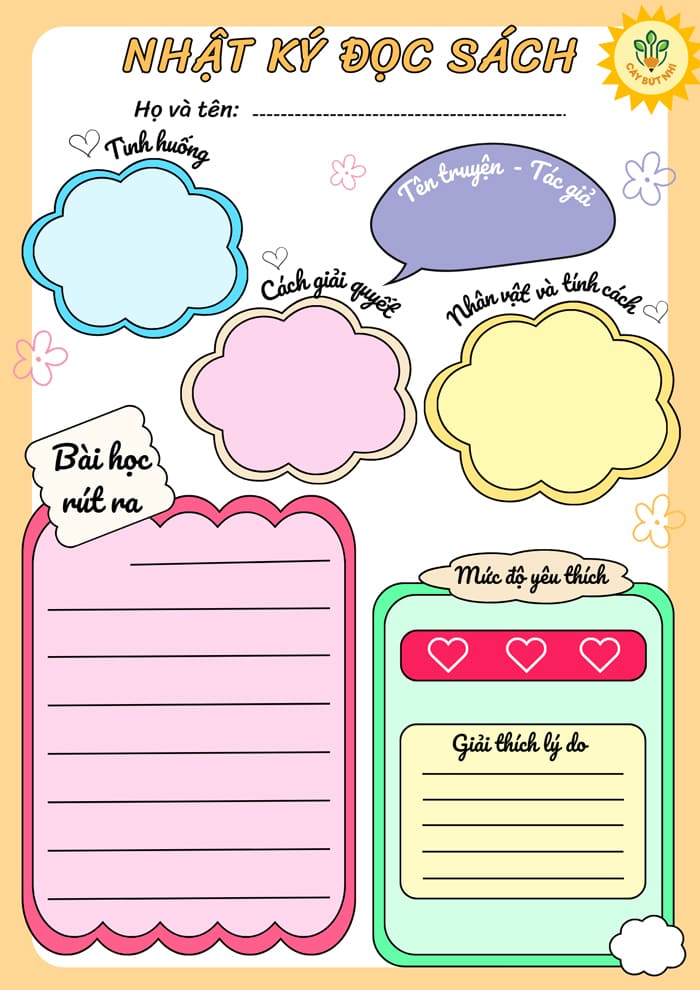 Nhật ký đọc sách dễ thương màu tím hồng