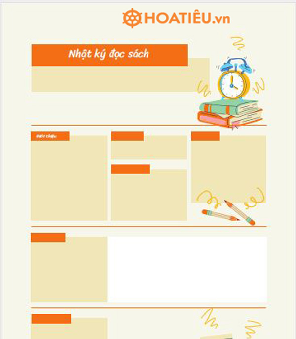 Mẫu Nhật ký đọc sách chi tiết