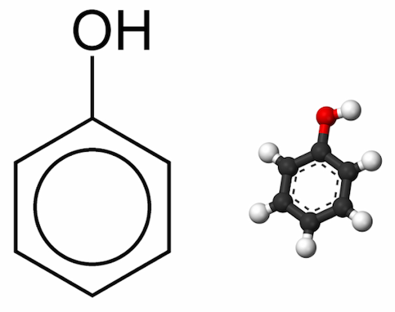 Công thức cấu tạo của Phenol. (Ảnh: Sưu tầm Internet)