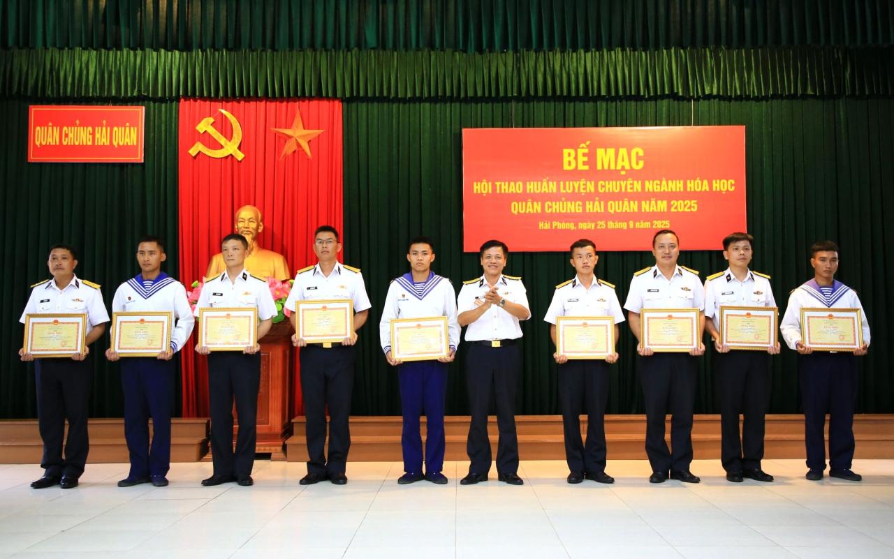 Hội thao huấn luyện chuyên ngành hóa học Hải quân: Chuẩn hóa và nâng cao năng lực cho lực lượng phòng hóa