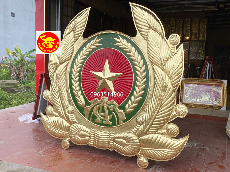 quốc hiệu công an bằng đồng dk 4 m