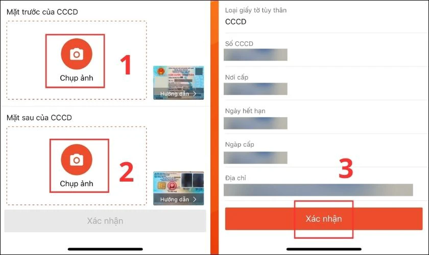 Kiểm tra lại thông tin cá nhân rồi chọn vào Xác nhận