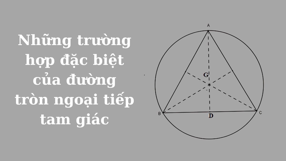 Những trường hợp tâm đường tròn của các loại tam giác đặc biệt