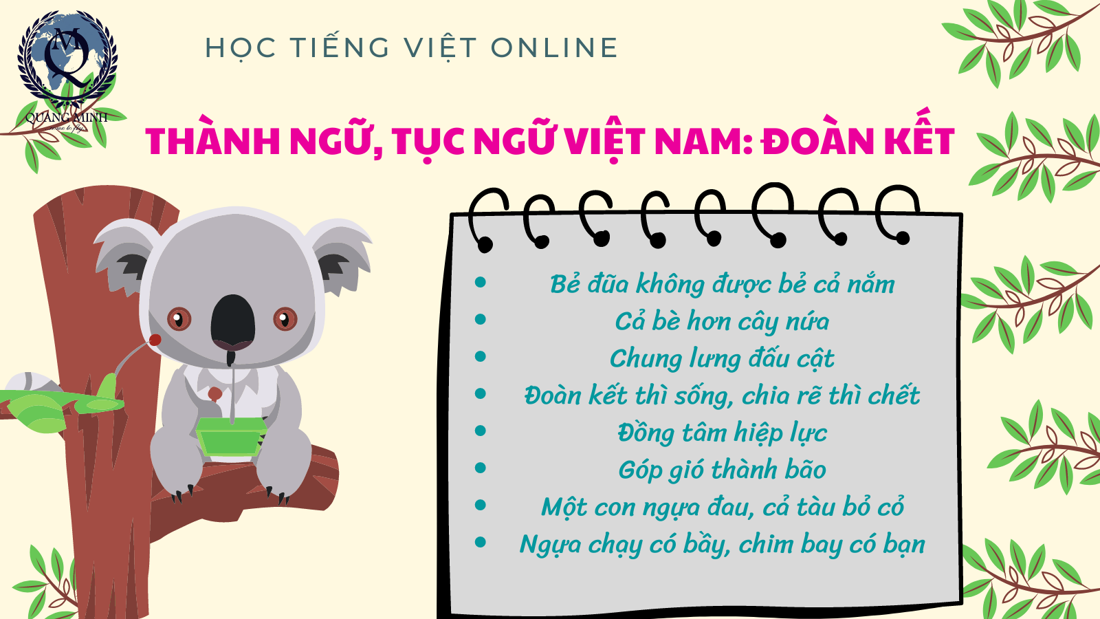 thanh ngu noi ve tinh than doan ket