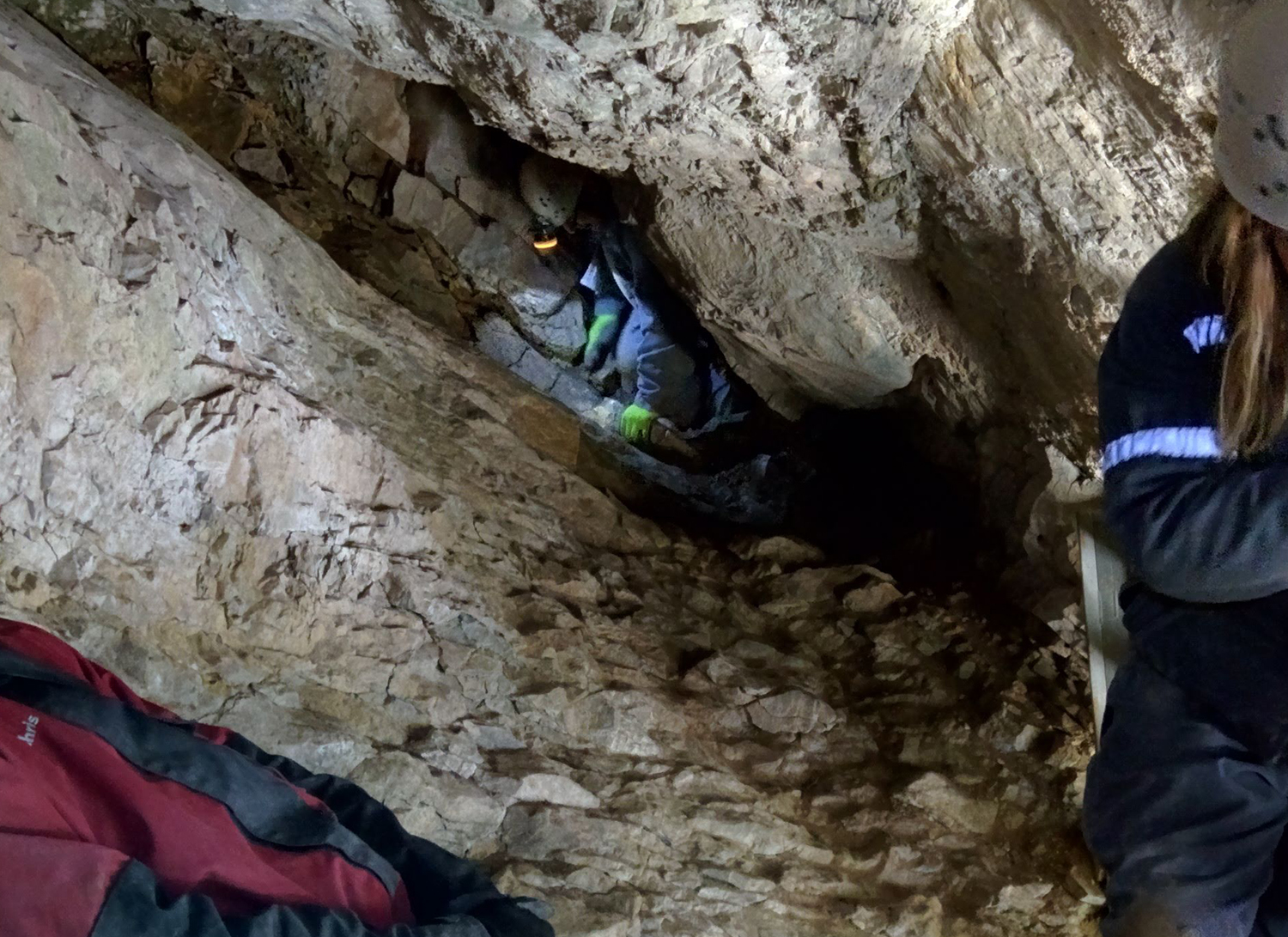 The foyer (of sorts) at the main entrance to Rat’s Nest Cave in Grotto Mountain, near Canmore, Alta., pictured on May 9, 2015. (Steve Silva)