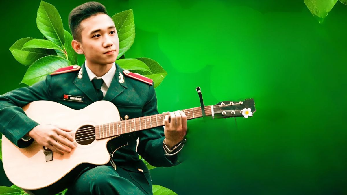 Bài thơ về chú bộ đội với cây đàn cùng đồng đội