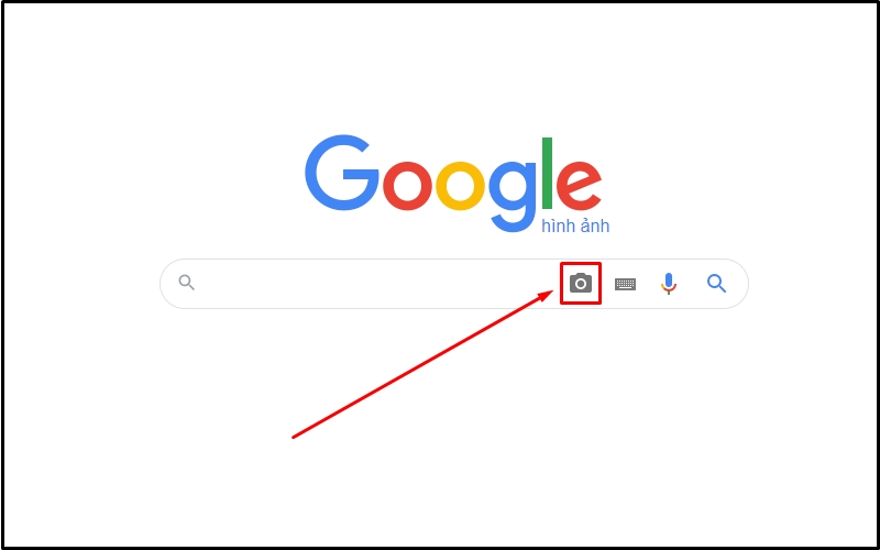 Chọn máy ảnh ở thanh tìm kiếm Google hình ảnh