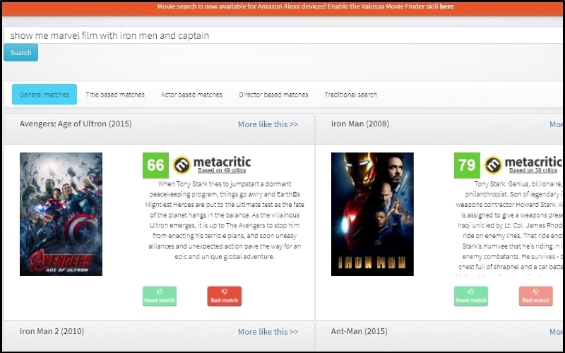 Kết quả hiển thị dựa trên mô tả
