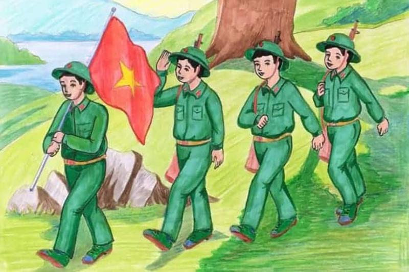 Hành quân qua rừng xanh, những người lính vững bước vì quê hương.