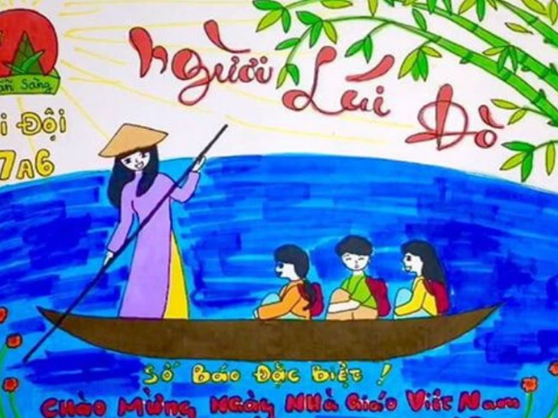 Hình tượng 'Người lái đò' cần mẫn - biểu tượng thiêng liêng về sự hy sinh thầm lặng của thầy cô.