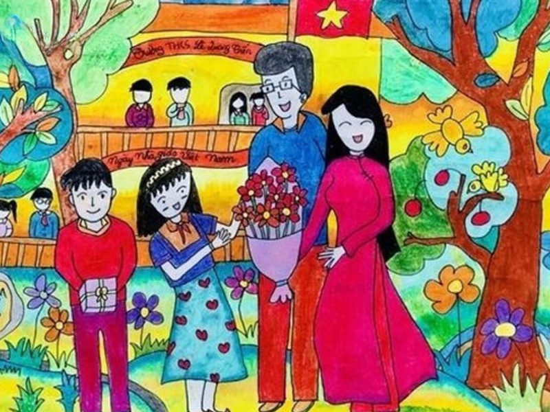 Sự sáng tạo trong cách phối màu làm nổi bật không khí lễ hội tưng bừng của ngày 20/11.