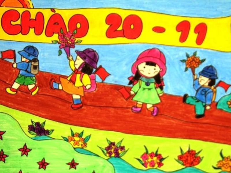 Hành trình đến trường đầy niềm vui và sự hăng say của những mầm non tương lai.