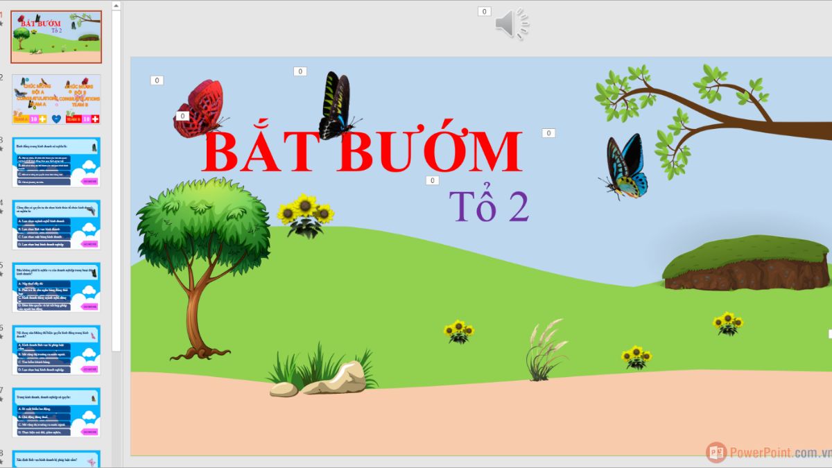 Game PowerPoint Bắt bướm