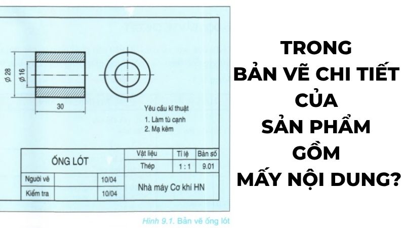 Trong bản vẽ chi tiết của sản phẩm gồm mấy nội dung?