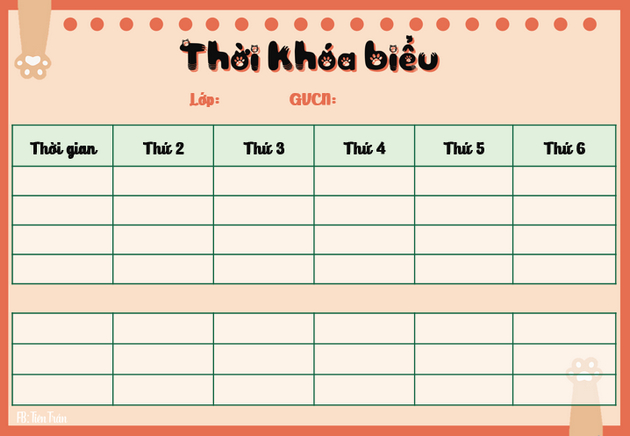 Mau thoi khoa bieu excel