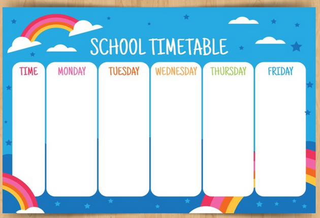 mau thoi gian bieu dep