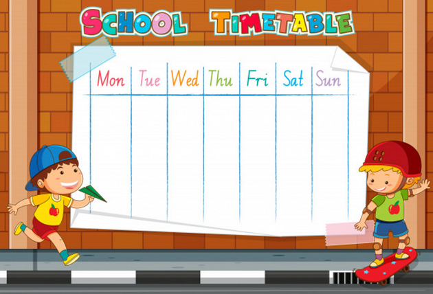 Mau thoi gian bieu cho hoc sinh tieu hoc