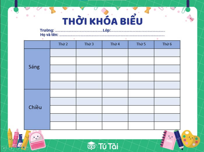 Mau thoi gian bieu file word