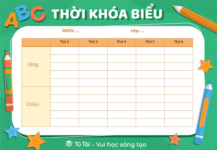 Mau thoi gian bieu file word