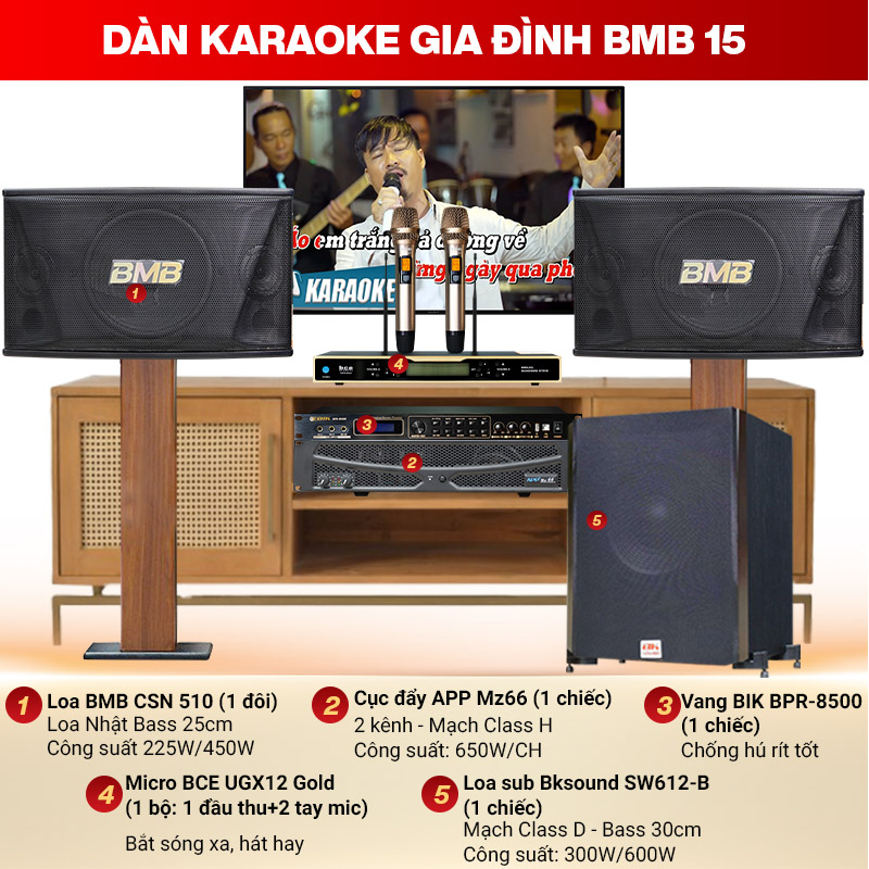 Dàn karaoke gia đình BMB 15