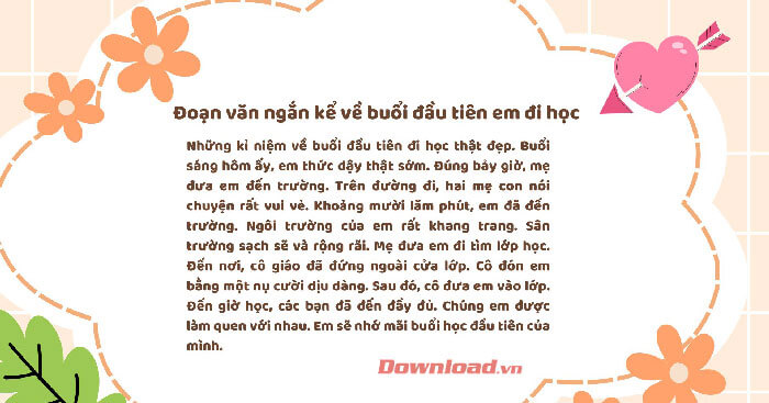 Kể về buổi đầu tiên em đi học