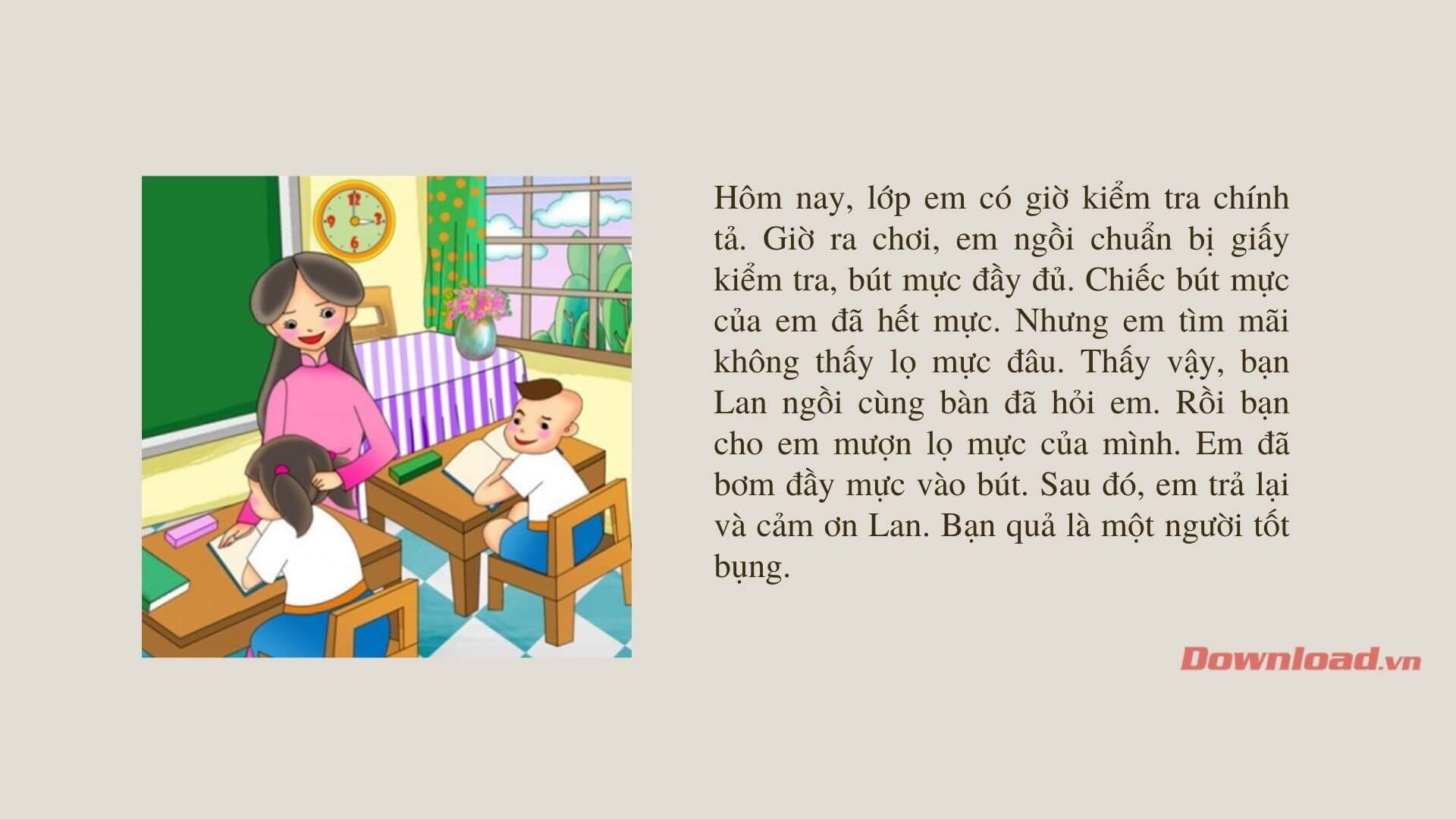 Kể về việc em được người khác giúp đỡ