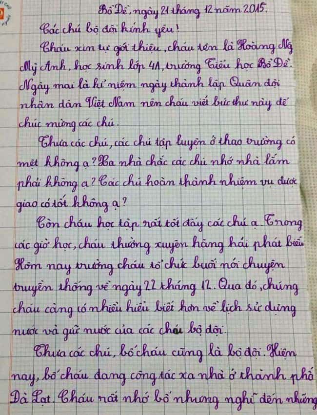 Thư gửi các chú bộ đội