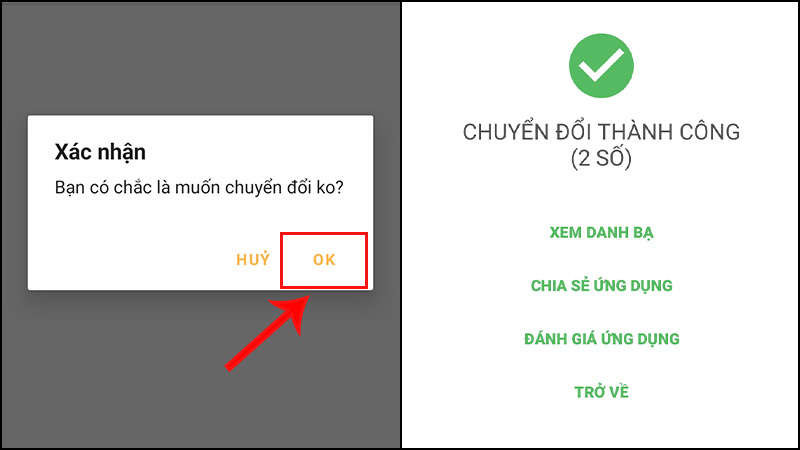 Chọn OK để hoàn tất