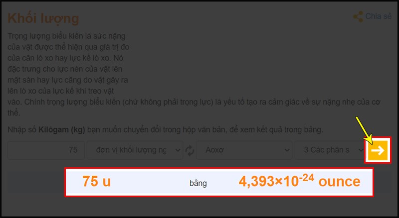 Nhấn chọn dấu mũi tên để chuyển đổi