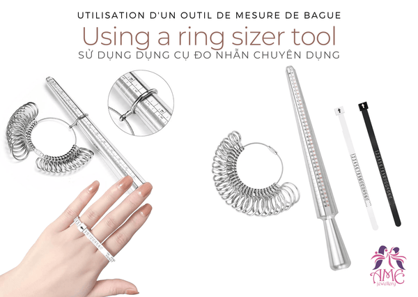 Sử dụng dụng cụ đo nhẫn chuyên dụng từ AME Jewellery