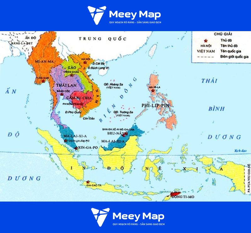 Bản đồ chi tiết 11 nước Đông Nam Á