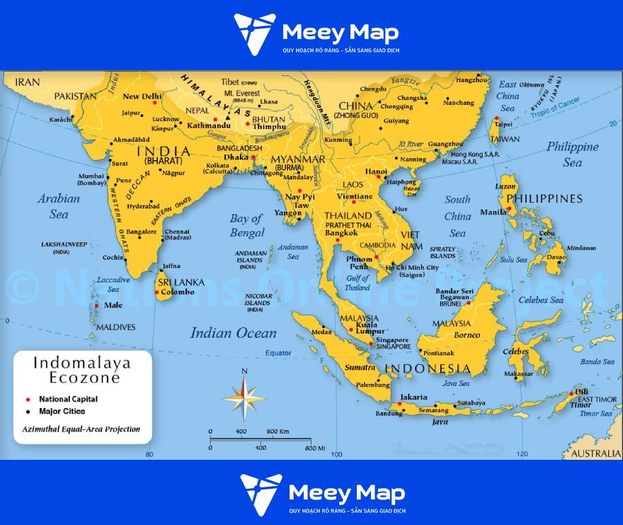 Bản đồ khu vực Đông Nam Á