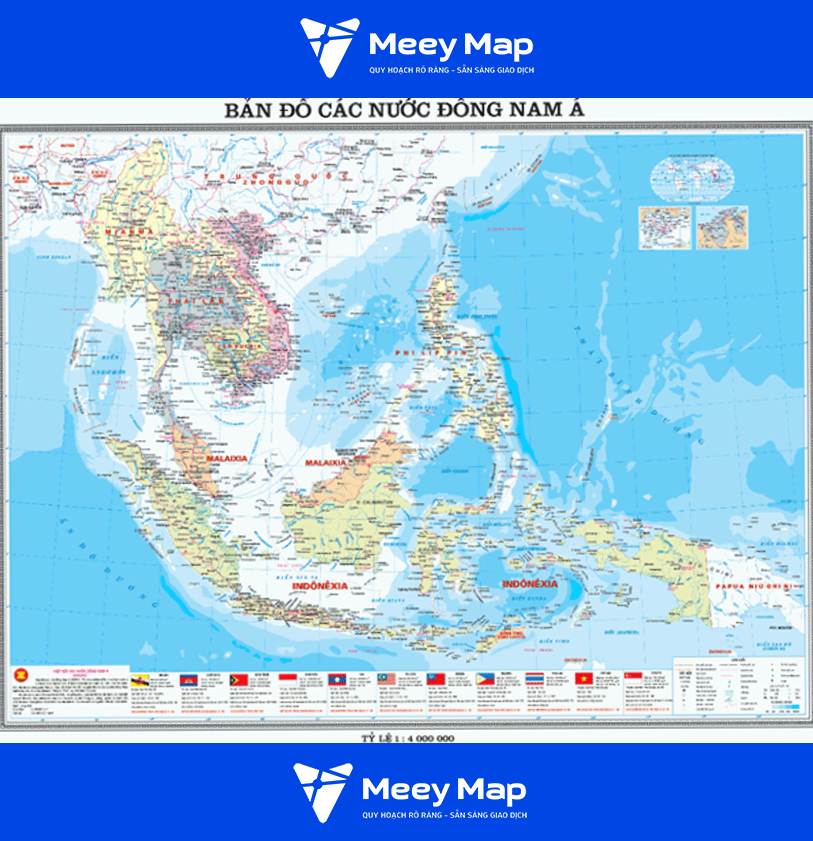 Bản đồ vị trí các nước khu vực Đông Nam Á