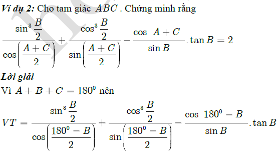 Chứng minh đẳng thức lượng giác