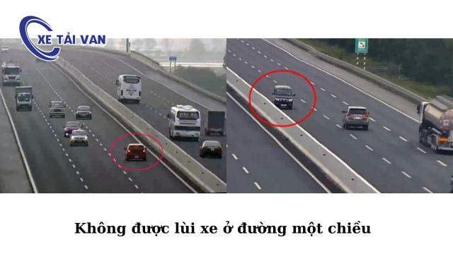 Không được lùi xe ở đường một chiều