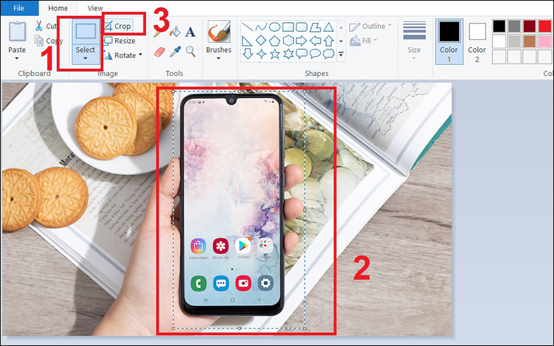 Cắt ảnh trong Paint